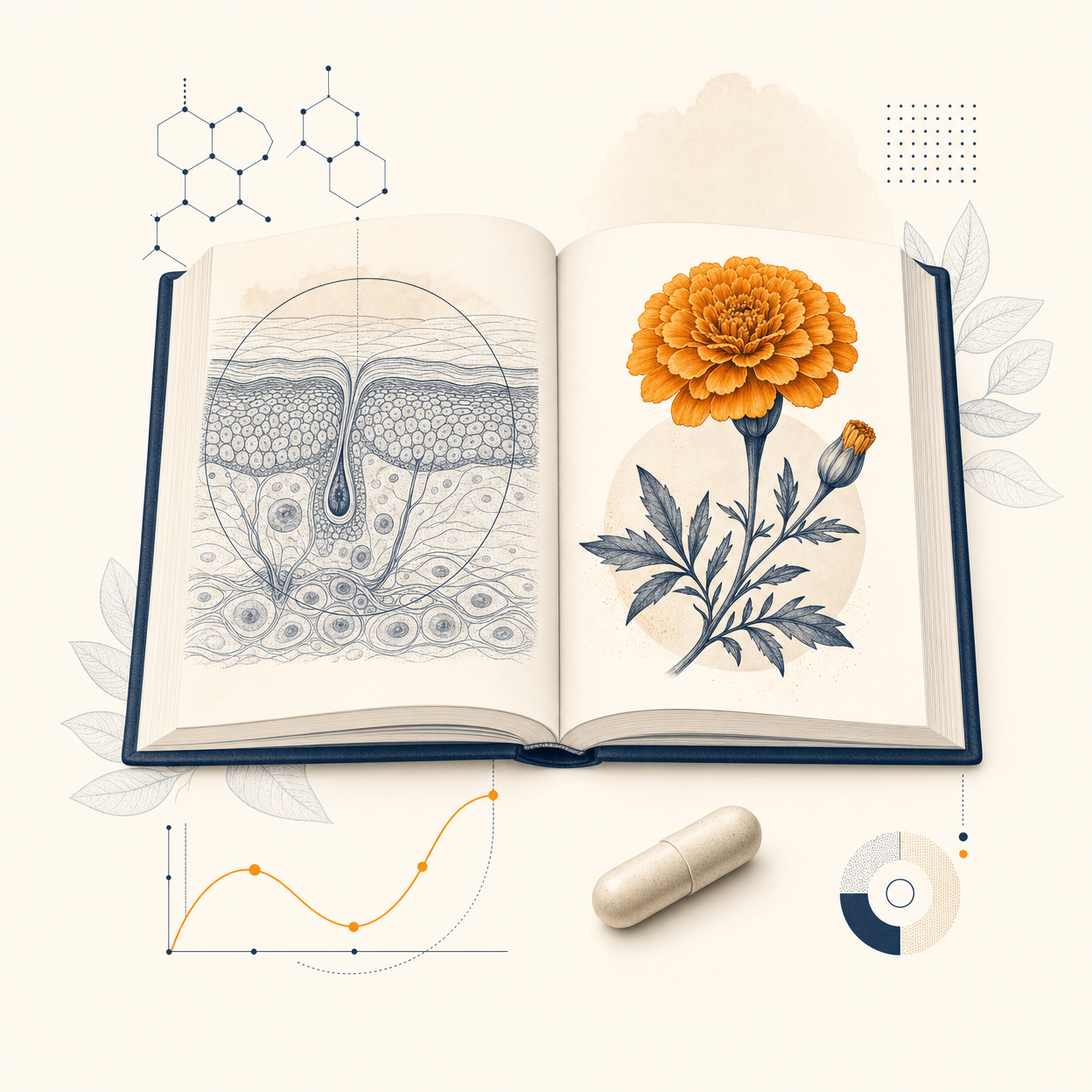 Clinical research journal with skin nutrient data